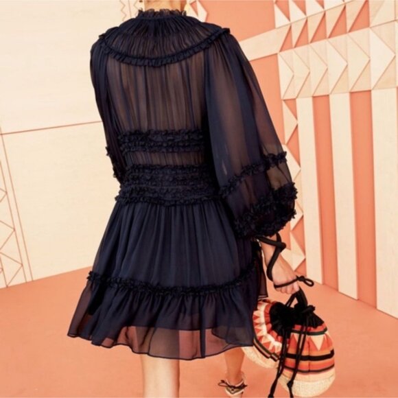 ULLA JOHNSON Abilene Dress Midnight Size 2 - Picture 4 of 10